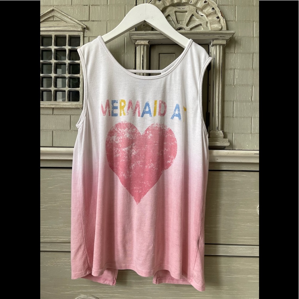 Vintage Havana Girls’ “Mermaid at ❤️” tank top with knotted back